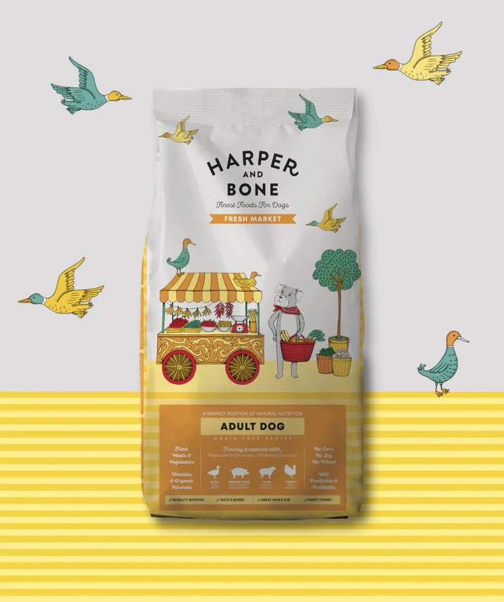 Harper & Bone pienso para perro adulto mediano y grande FRESH MARkET con aves, cordero y cerdo ibérico de 12 kg
