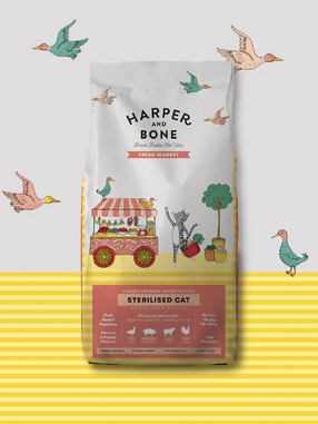 Harper & Bone pienso para gatos STERILISED FRESH MARKET con aves, cordero y cerdo ibérico de 5 kg