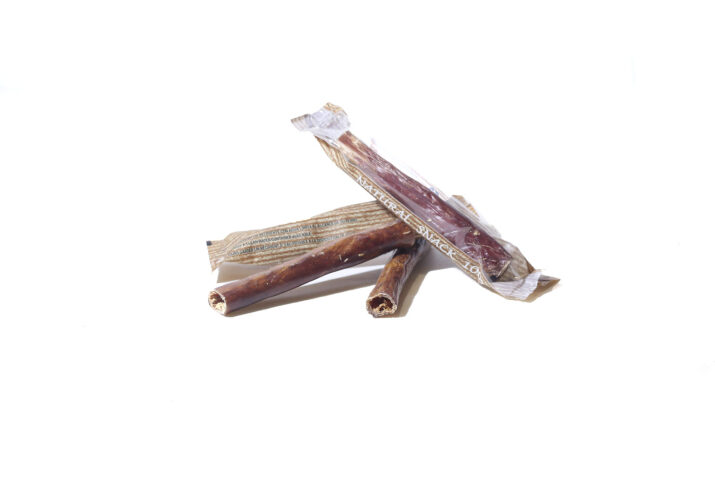 Snack natural para perro, barquillos de ternera envasado 1x1.