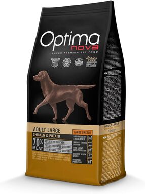 OptimaNova pienso para perro adulto grande de pollo y patata GRAIN FREE de 12 Kg.