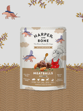Harper & bone poch de algondigas para perro WILD MOUNTAIN con ciervo,javalí, conejo, entre otros de 300 gr
