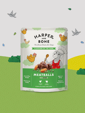 Harper & bone poch de algondigas para perro FLAVOURS FARM con pollo, pavo de 300 gr